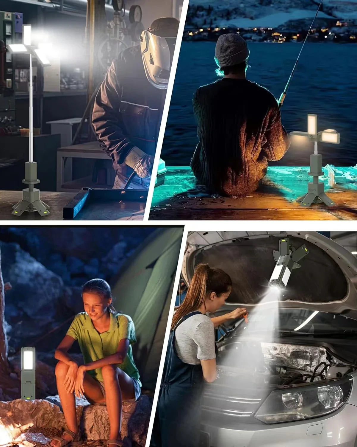 Lanterna De Acampamento Recarregável Usb - Led Telescópica