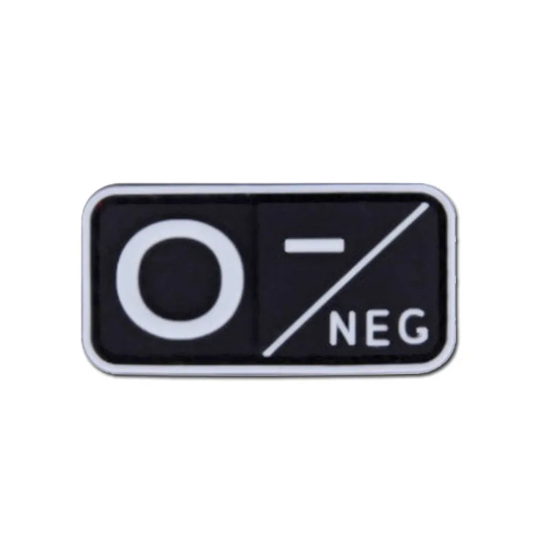 Patch Tático de Tipo Sanguíneo PVC 3D – Identificação de Resposta Rápida