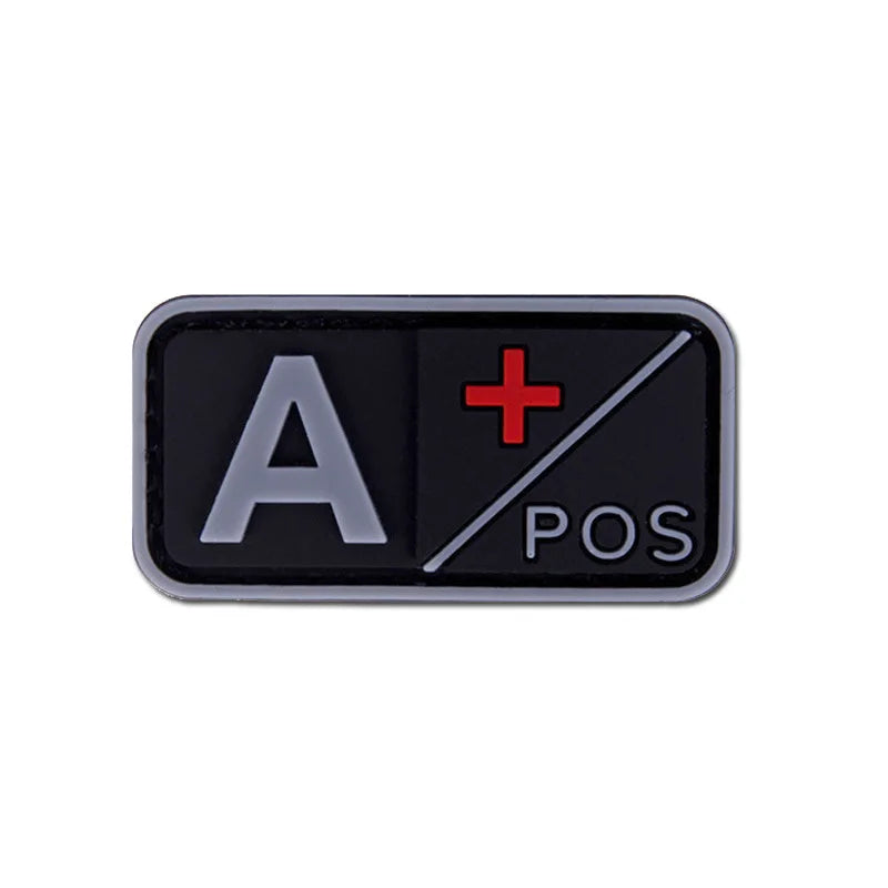 Patch Tático de Tipo Sanguíneo PVC 3D – Identificação de Resposta Rápida
