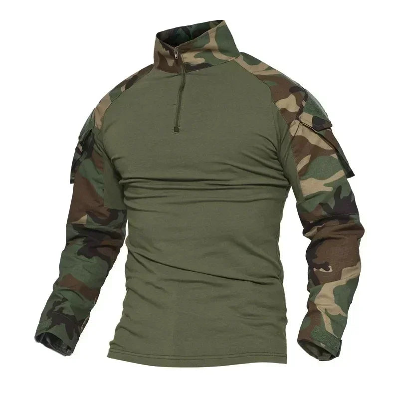 Camiseta Tática Militar Camuflada Masculina – Secagem Rápida