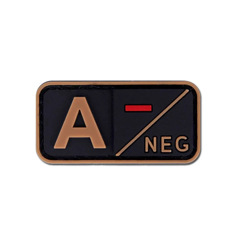 Patch Tático de Tipo Sanguíneo PVC 3D – Identificação de Resposta Rápida