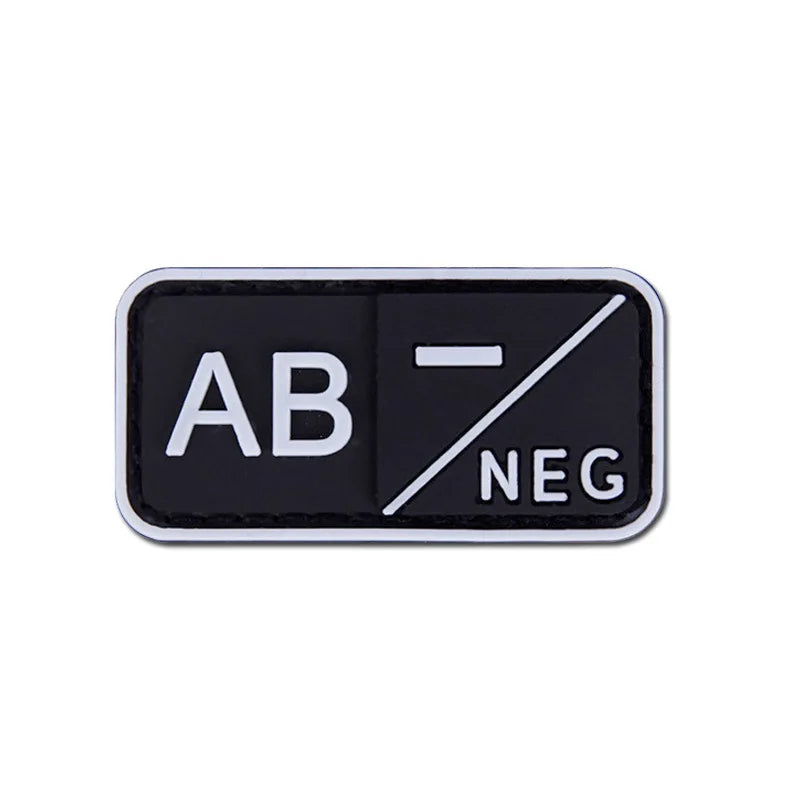 Patch Tático de Tipo Sanguíneo PVC 3D – Identificação de Resposta Rápida