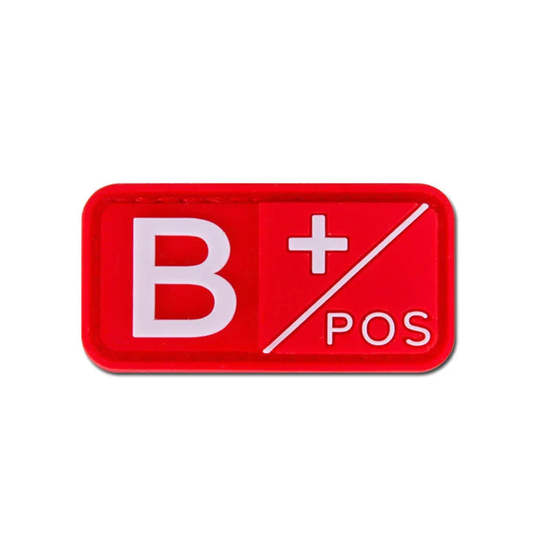 Patch Tático de Tipo Sanguíneo PVC 3D – Identificação de Resposta Rápida