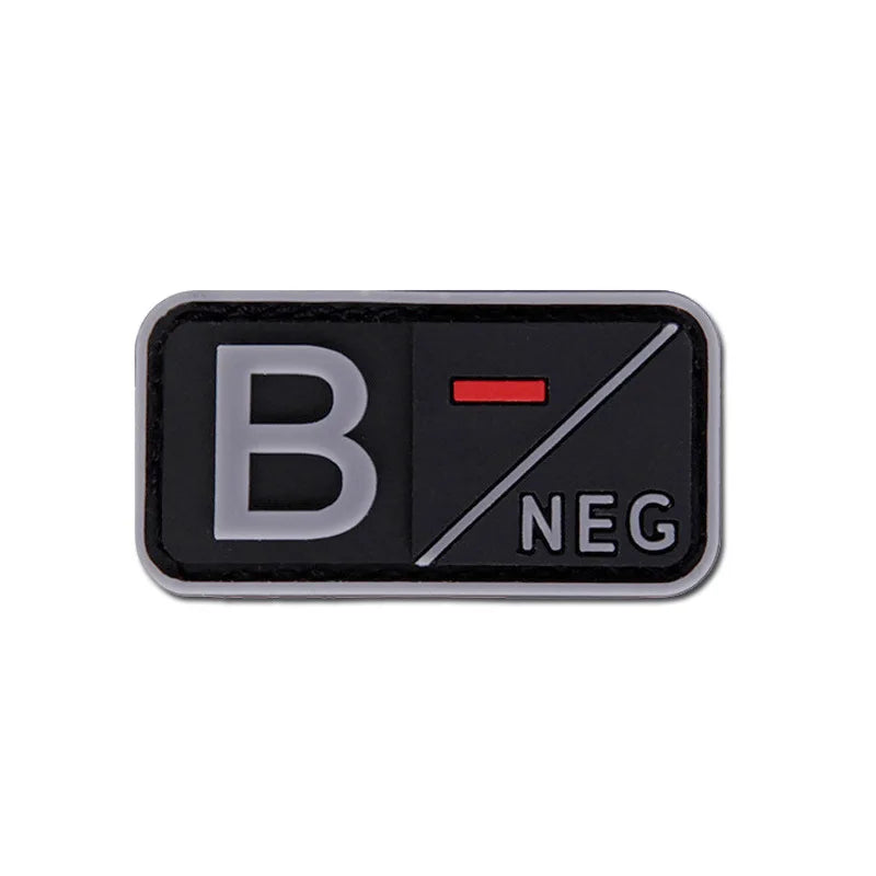 Patch Tático de Tipo Sanguíneo PVC 3D – Identificação de Resposta Rápida