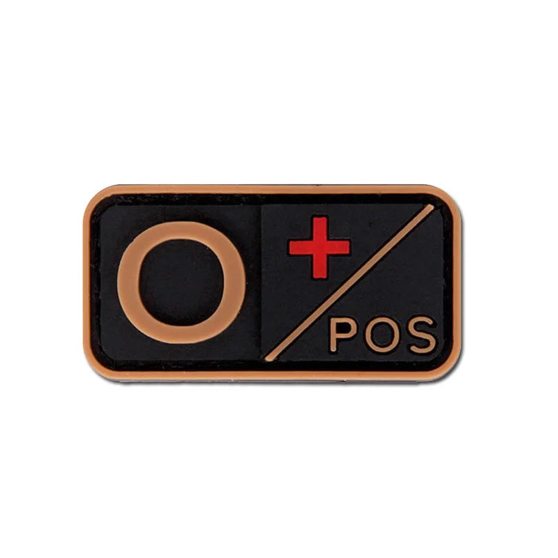 Patch Tático de Tipo Sanguíneo PVC 3D – Identificação de Resposta Rápida