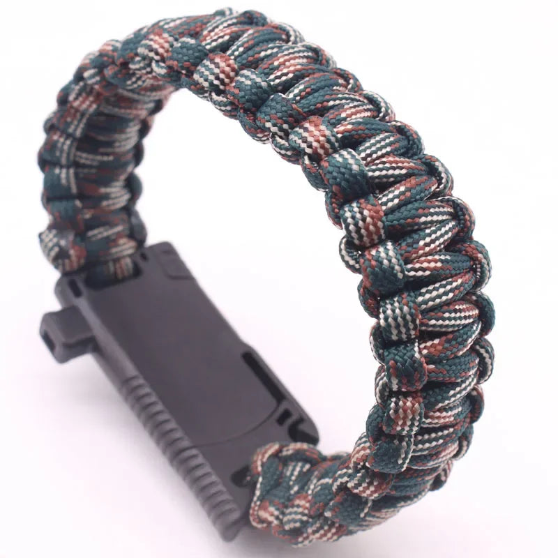 Bracelete Tático Paracord Sobrevivência 5 Em 1 - Bússola
