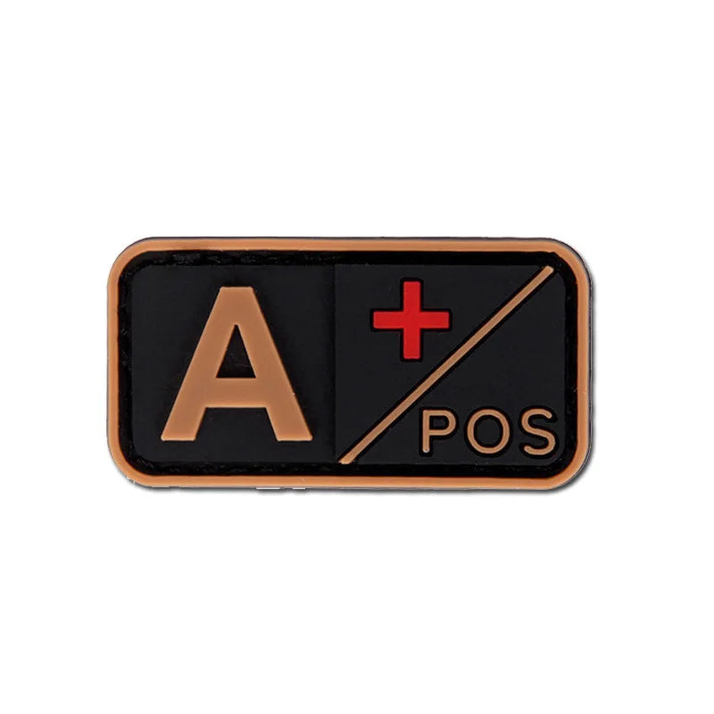 Patch Tático de Tipo Sanguíneo PVC 3D – Identificação de Resposta Rápida