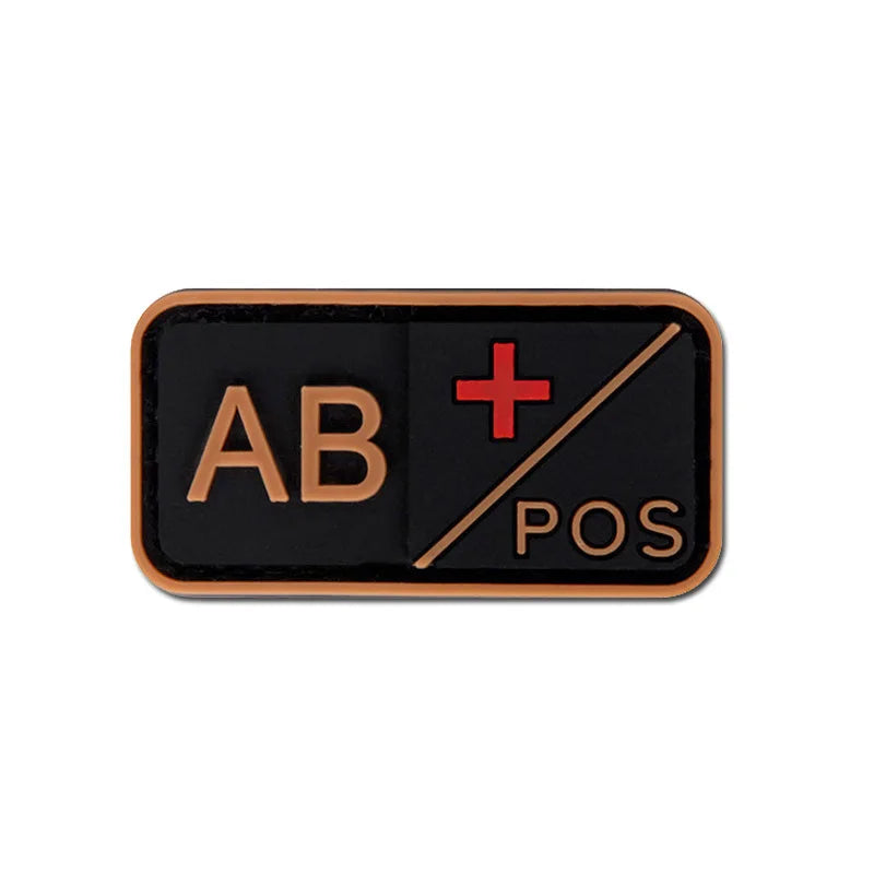 Patch Tático de Tipo Sanguíneo PVC 3D – Identificação de Resposta Rápida