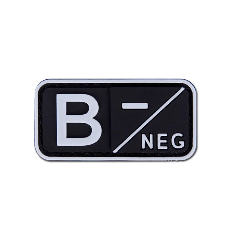 Patch Tático de Tipo Sanguíneo PVC 3D – Identificação de Resposta Rápida
