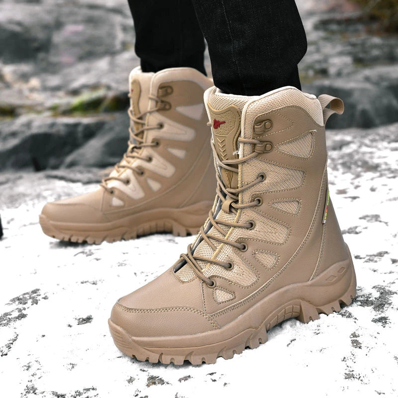 Botas Táticas Ultraleves Respiráveis de Malha - Verão e Primavera - Treinamento Militar e Caminhada