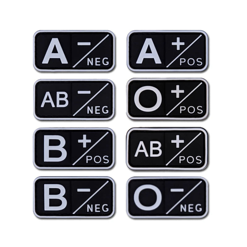 Patch Tático de Tipo Sanguíneo PVC 3D – Identificação de Resposta Rápida