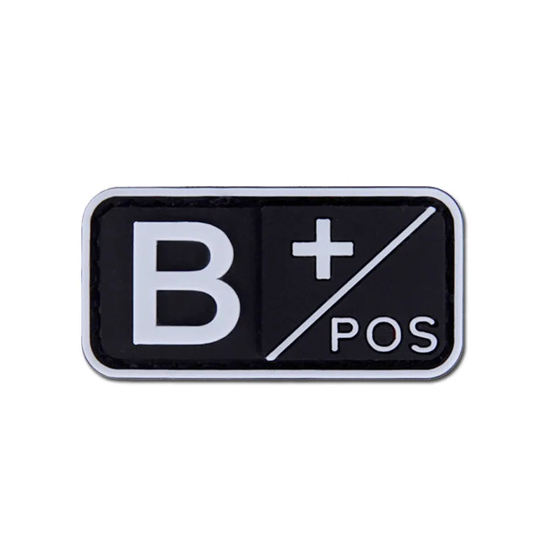 Patch Tático de Tipo Sanguíneo PVC 3D – Identificação de Resposta Rápida