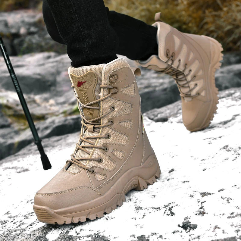 Botas Táticas Ultraleves Respiráveis de Malha - Verão e Primavera - Treinamento Militar e Caminhada