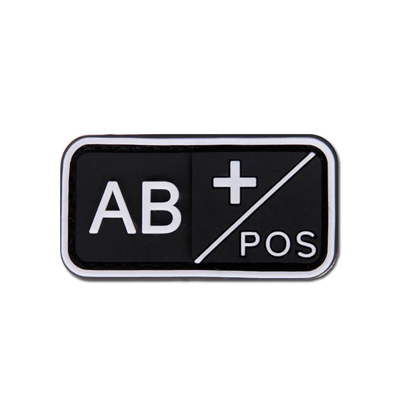 Patch Tático de Tipo Sanguíneo PVC 3D – Identificação de Resposta Rápida