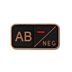 Patch Tático de Tipo Sanguíneo PVC 3D – Identificação de Resposta Rápida