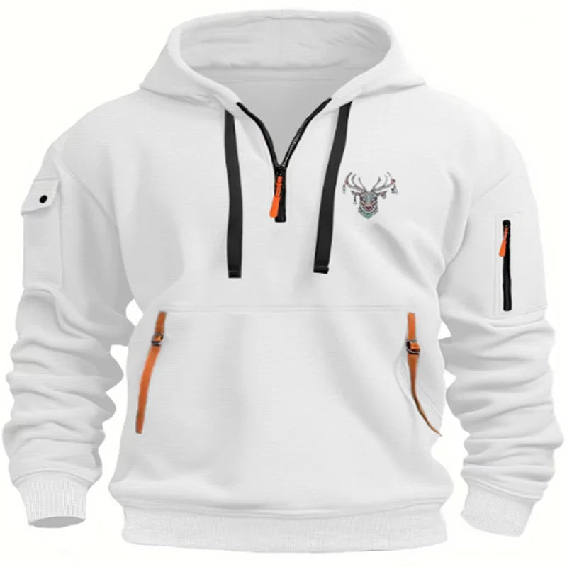 Moletom Masculino Com Capuz E Zíper – Casual Esportivo