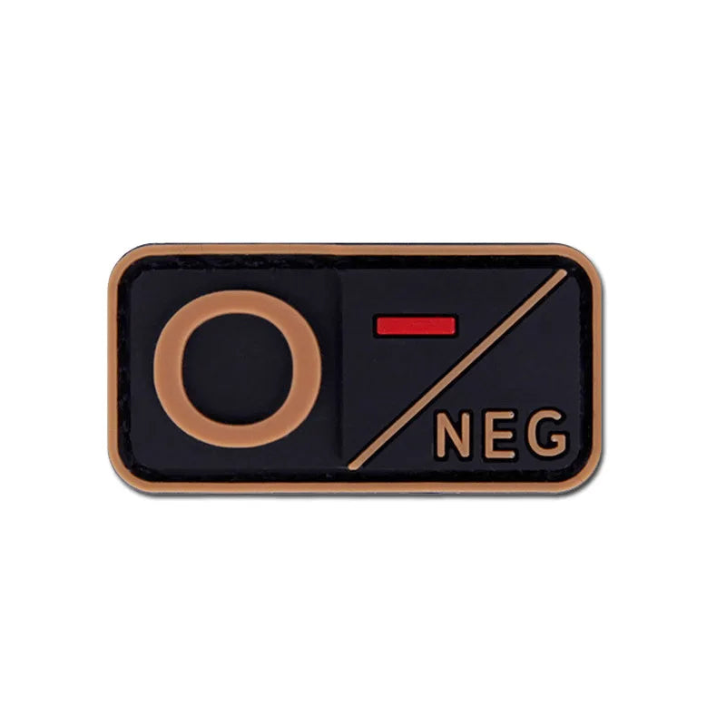 Patch Tático de Tipo Sanguíneo PVC 3D – Identificação de Resposta Rápida