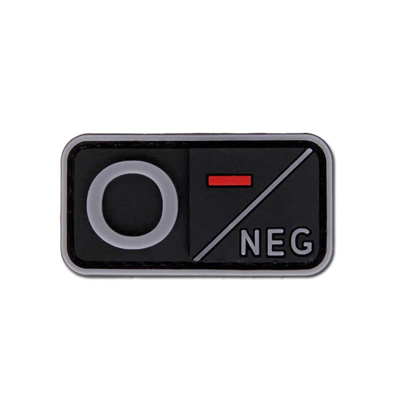 Patch Tático de Tipo Sanguíneo PVC 3D – Identificação de Resposta Rápida