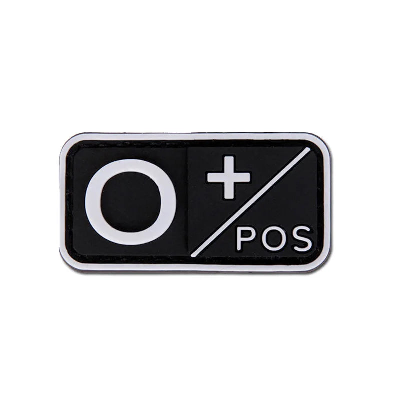 Patch Tático de Tipo Sanguíneo PVC 3D – Identificação de Resposta Rápida