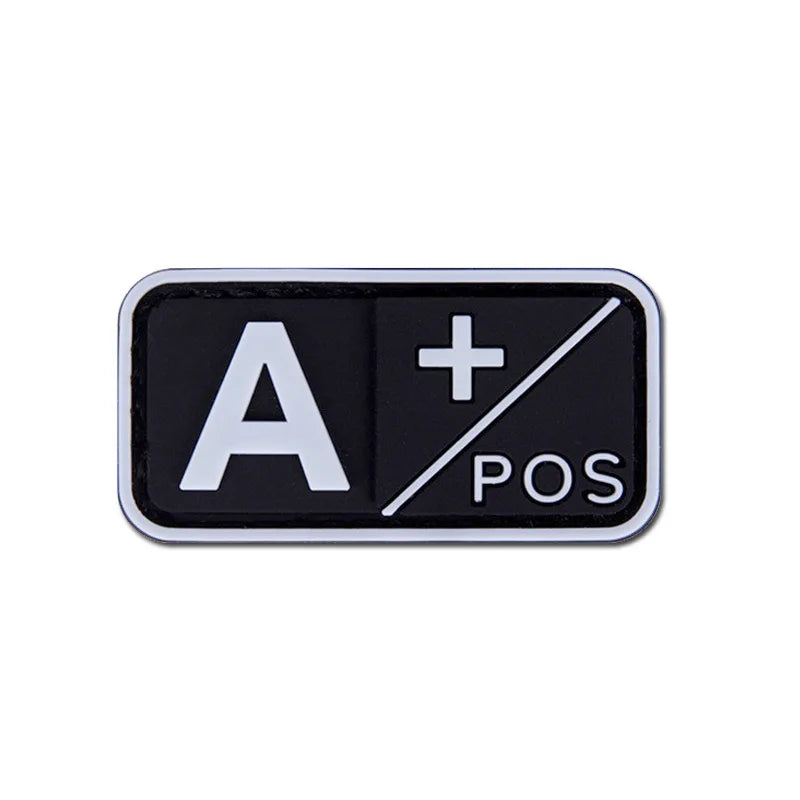 Patch Tático de Tipo Sanguíneo PVC 3D – Identificação de Resposta Rápida