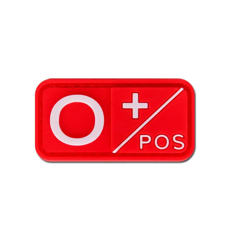 Patch Tático de Tipo Sanguíneo PVC 3D – Identificação de Resposta Rápida
