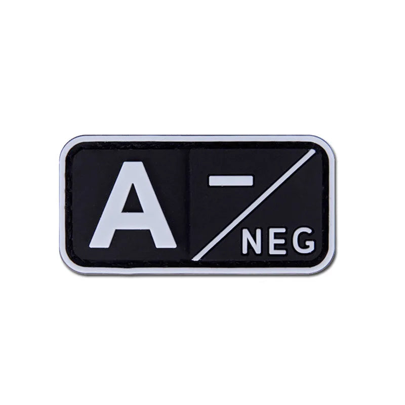 Patch Tático de Tipo Sanguíneo PVC 3D – Identificação de Resposta Rápida