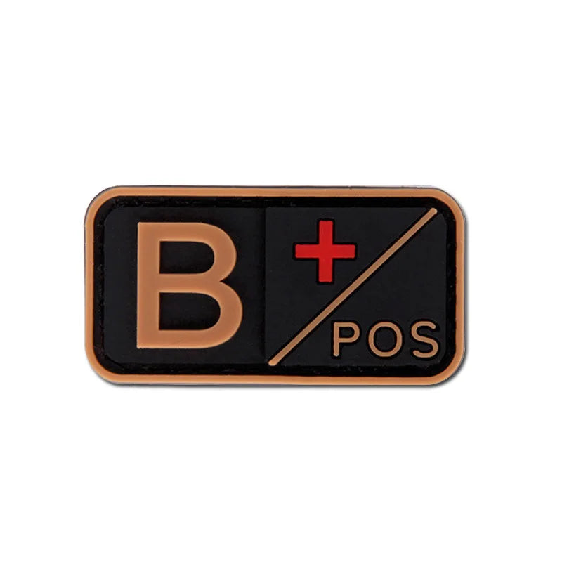 Patch Tático de Tipo Sanguíneo PVC 3D – Identificação de Resposta Rápida