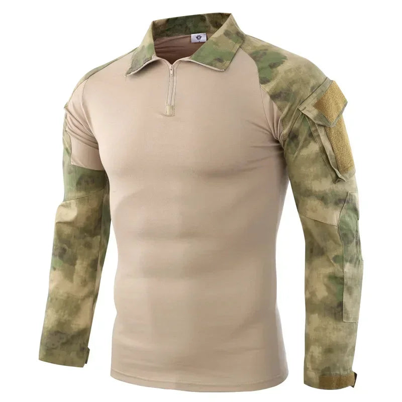 Camiseta Tática Militar Camuflada Masculina – Secagem Rápida