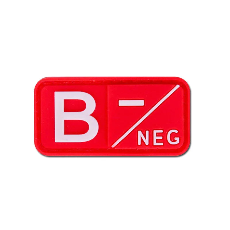 Patch Tático de Tipo Sanguíneo PVC 3D – Identificação de Resposta Rápida