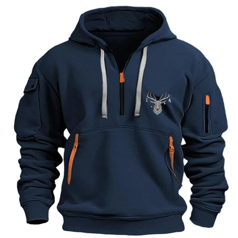 Moletom Masculino Com Capuz E Zíper – Casual Esportivo