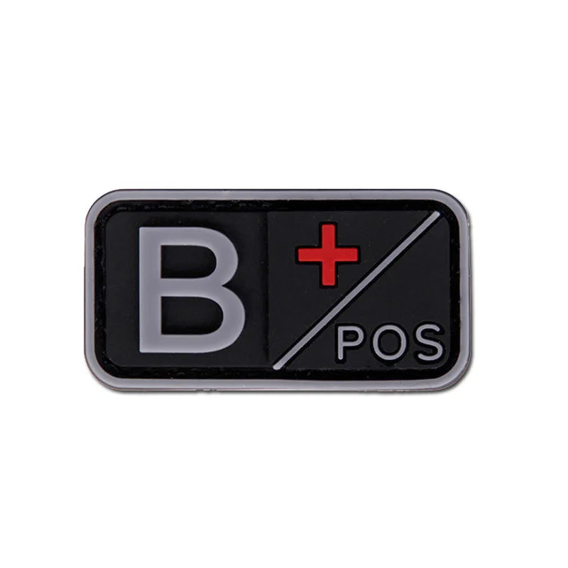Patch Tático de Tipo Sanguíneo PVC 3D – Identificação de Resposta Rápida