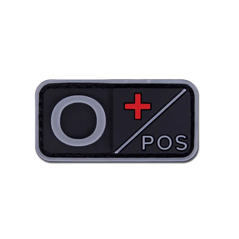Patch Tático de Tipo Sanguíneo PVC 3D – Identificação de Resposta Rápida