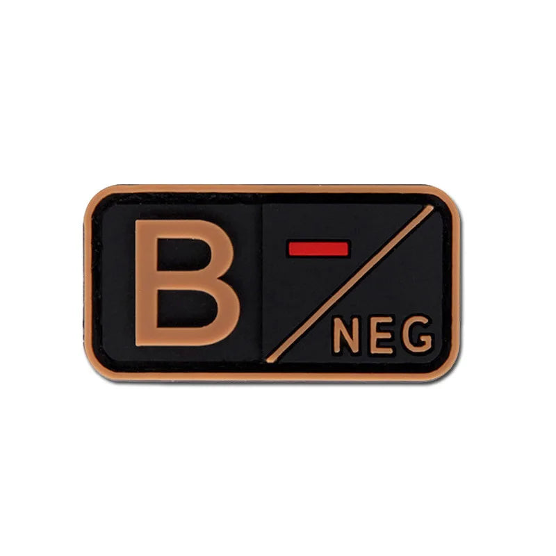 Patch Tático de Tipo Sanguíneo PVC 3D – Identificação de Resposta Rápida
