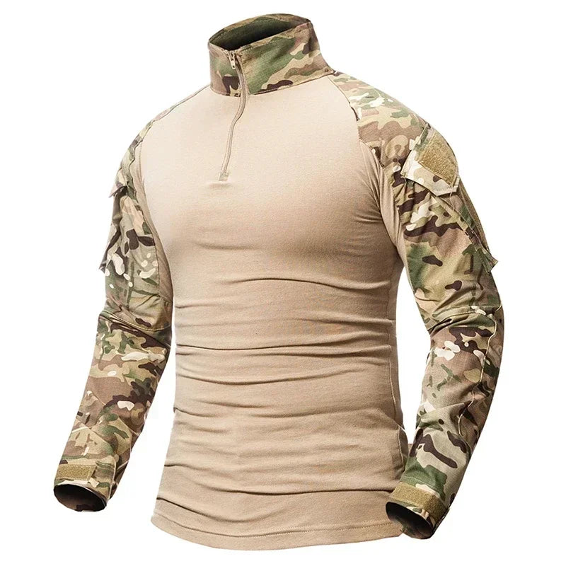 Camiseta Tática Militar Camuflada Masculina – Secagem Rápida