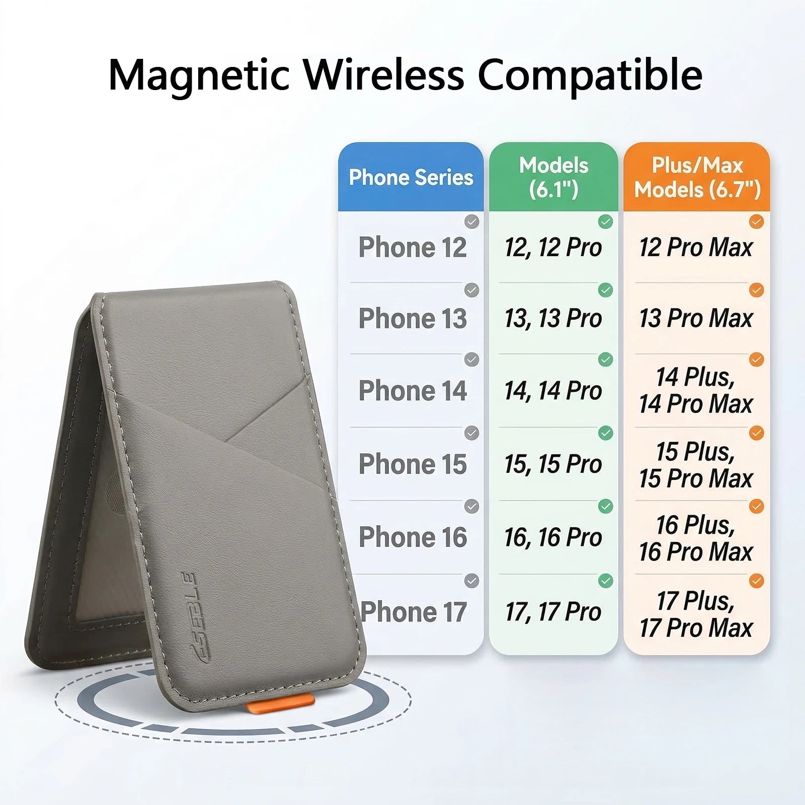 Carteira Magnética MagSafe em Couro Premium com Proteção RFID Anti-Clonagem