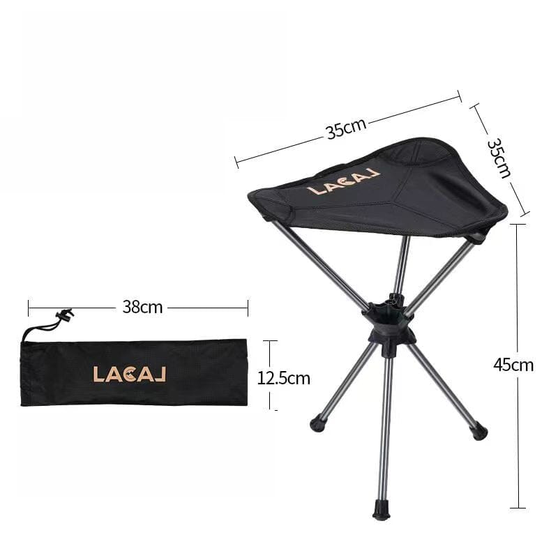 Banco Portátil Ultraleve Giratório 360° - Folding [Camping - Móveis - Cadeira] 02 - Banco Portátil Ultraleve - Folding Pescamping Preto 