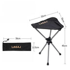 Banco Portátil Ultraleve Giratório 360° - Folding [Camping - Móveis - Cadeira] 02 - Banco Portátil Ultraleve - Folding Pescamping Preto 