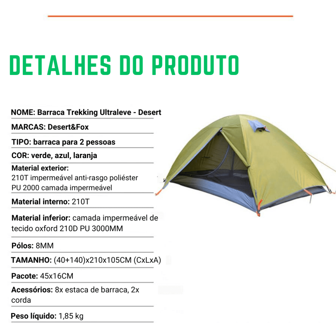 Barraca Trekking Ultraleve - Desert [Camping - Barracas - Barraca] 02 - Barraca Trekking Ultraleve - Desert Pescamping 