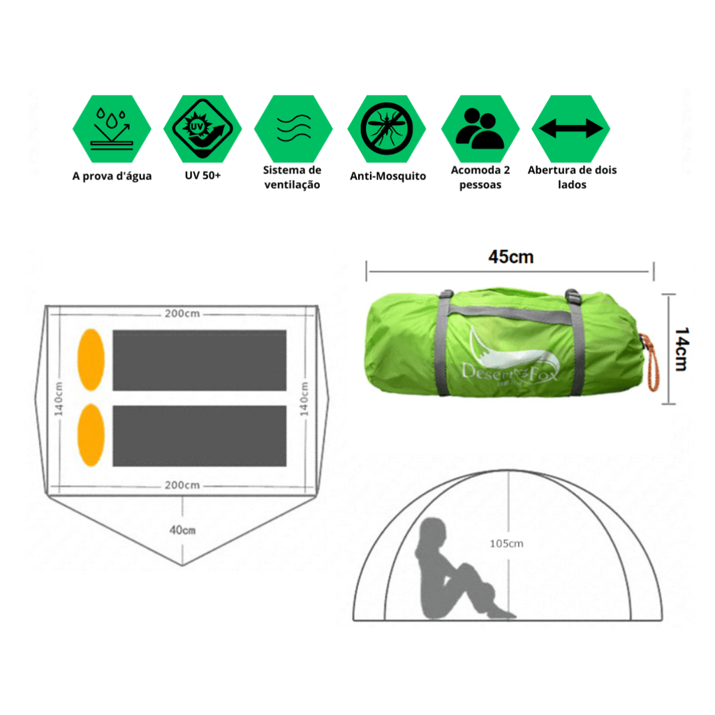 Barraca Trekking Ultraleve - Desert [Camping - Barracas - Barraca] 02 - Barraca Trekking Ultraleve - Desert Pescamping 