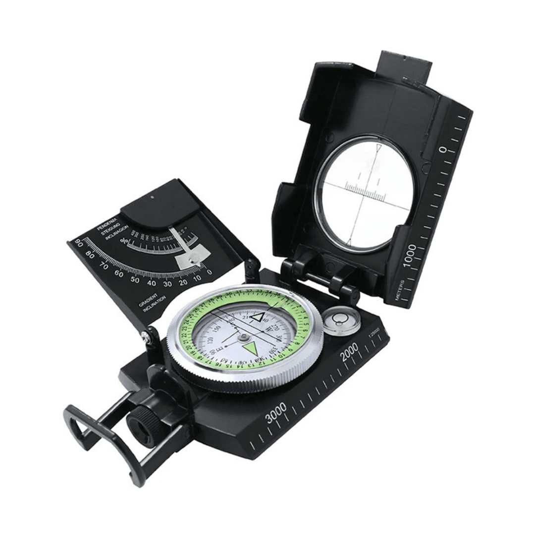 Bússola multifuncional de alta precisão à prova d'água com bússola geológica fluorescente - Survivor [Camping - Acessórios de Camping - Bússola] 01 - Bússola multifuncional de alta precisão à prova d'água com bússola geológica fluorescente - Survivor Pescamping Preto 