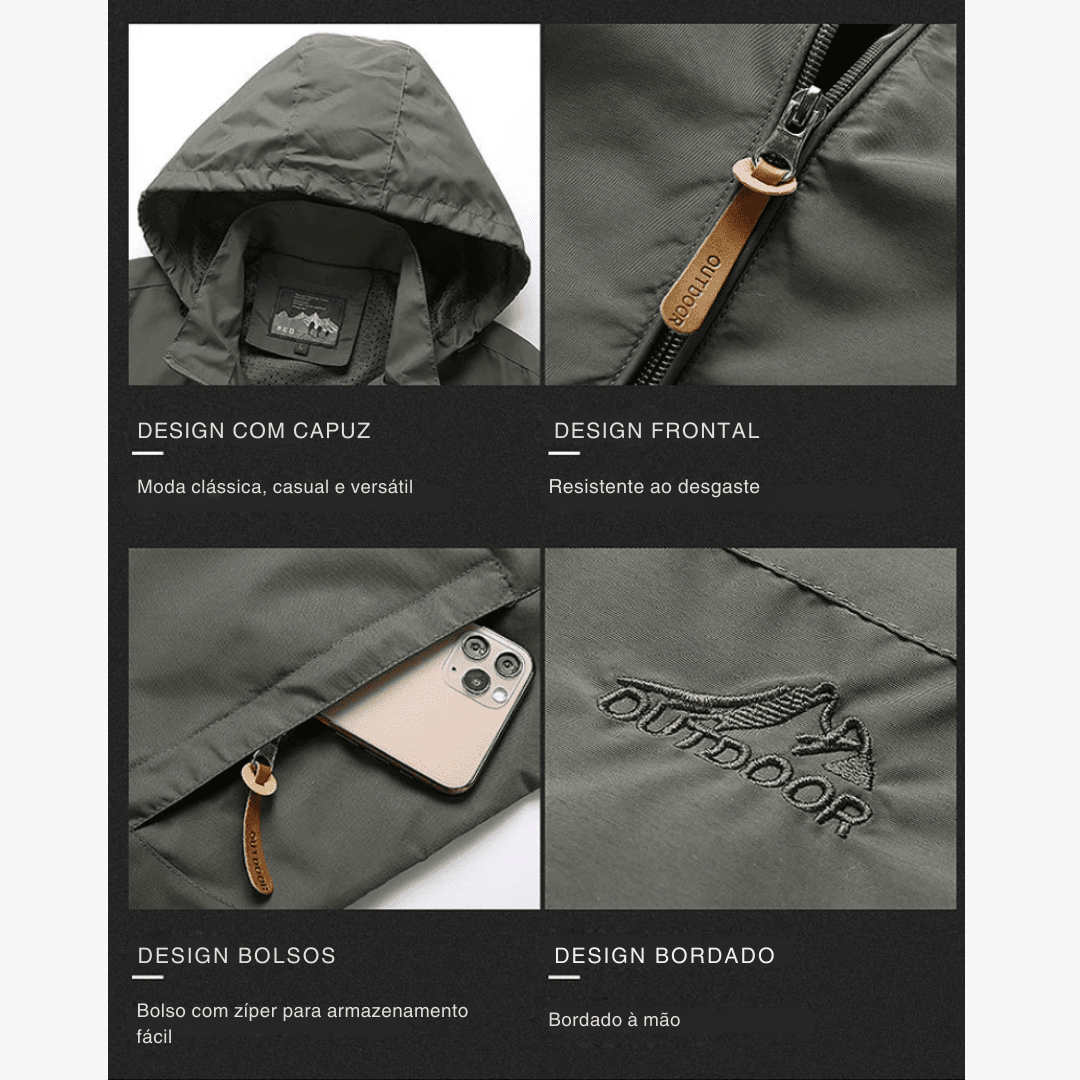 Casaco Tático Impermeável - Military [Camping - Jaquetas e Casacos - Casacos] 01 - Casaco Tático Impermeável - Military Pescamping 