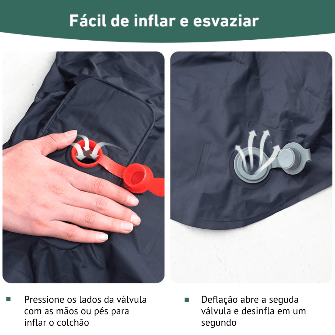 Colchão Inflável Embutido Ultraleve - Pump [Camping - Saco de dormir - Saco de dormir] 03 - Colchão Inflável Embutido Ultraleve - Pump Pescamping 