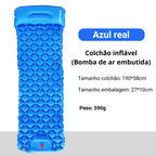 Colchão Inflável Embutido Ultraleve - Pump [Camping - Saco de dormir - Saco de dormir] 03 - Colchão Inflável Embutido Ultraleve - Pump Pescamping Azul Real China 