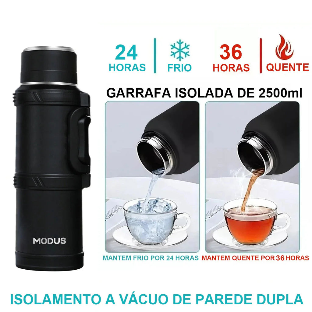 Garrafa térmica de aço inoxidável 2,5l isolada a vácuo outdoor - Modus [Camping - Hidratação - Garrafa Térmica] 03 - Garrafa térmica de aço inoxidável 2,5l isolada a vácuo outdoor - Modus Pescamping 