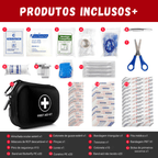 Kit Portátil de Primeiros Socorros Médicos Outdoor 91pçs - Survival [Camping - Acessórios - Kit Primeiros Socorros] 01 - Kit Portátil de Primeiros Socorros Médicos Outdoor 91pçs - Survival Pescamping Kit Preto 