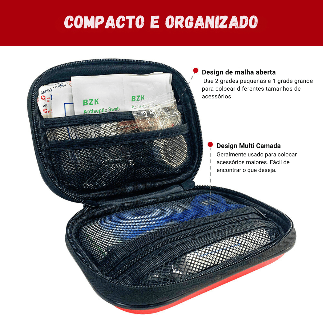 Kit Portátil de Primeiros Socorros Médicos Outdoor 91pçs - Survival [Camping - Acessórios - Kit Primeiros Socorros] 01 - Kit Portátil de Primeiros Socorros Médicos Outdoor 91pçs - Survival Pescamping 