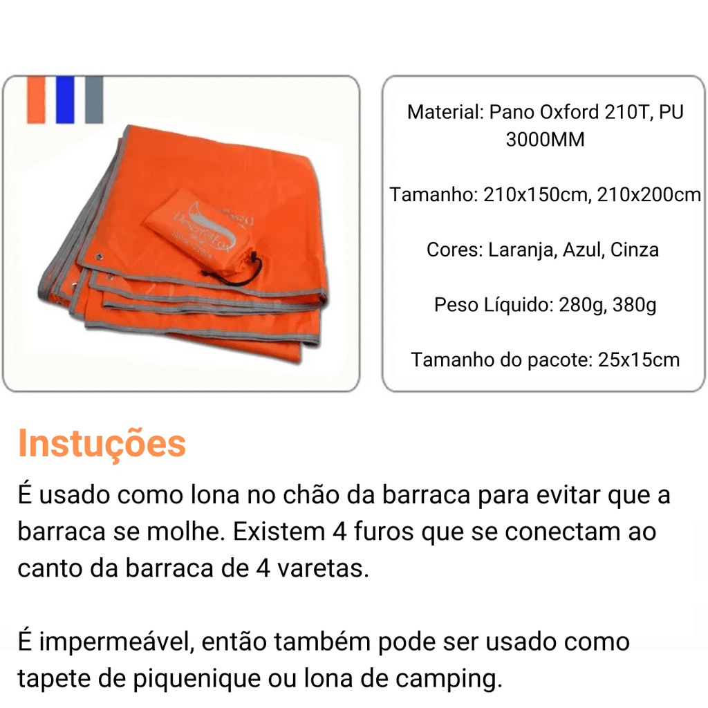 Lona Impermeável - Desert [Camping - Isolantes e Colchonetes - Isolantes] 02 - Lona Impermeável - Desert Pescamping 