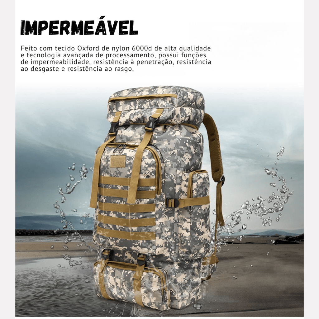 Mochila Militar de Camuflagem Impermeável - Soldier [Trekking - Mochilas e Bags - Mochilas] 06 - Mochila Militar de Camuflagem Impermeável - Soldier Pescamping 