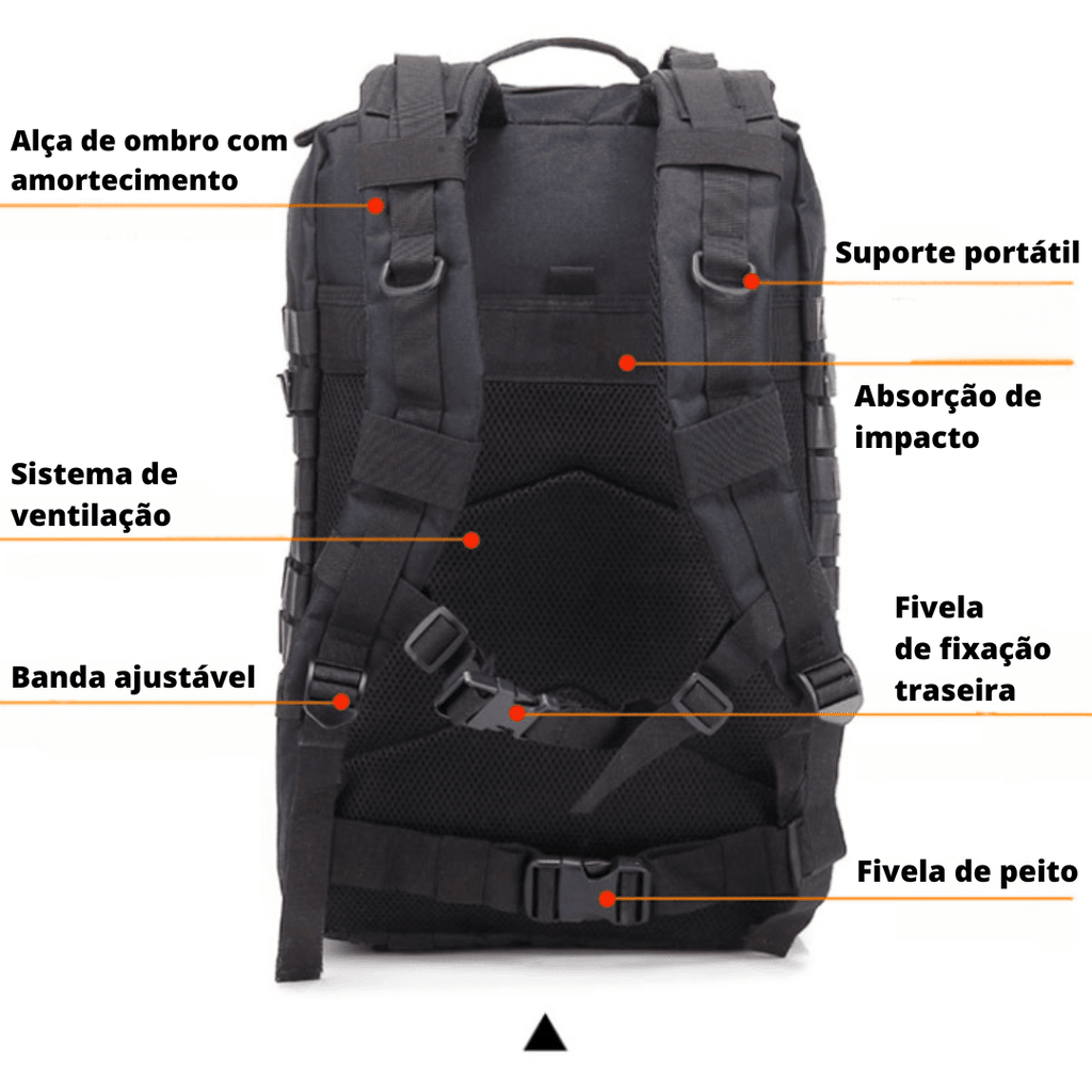 Mochila Tática Militar - Elite [Camping - Mochilas e Bags - Mochilas] 05 - Mochila Tática Militar 50L /25L Pescamping 