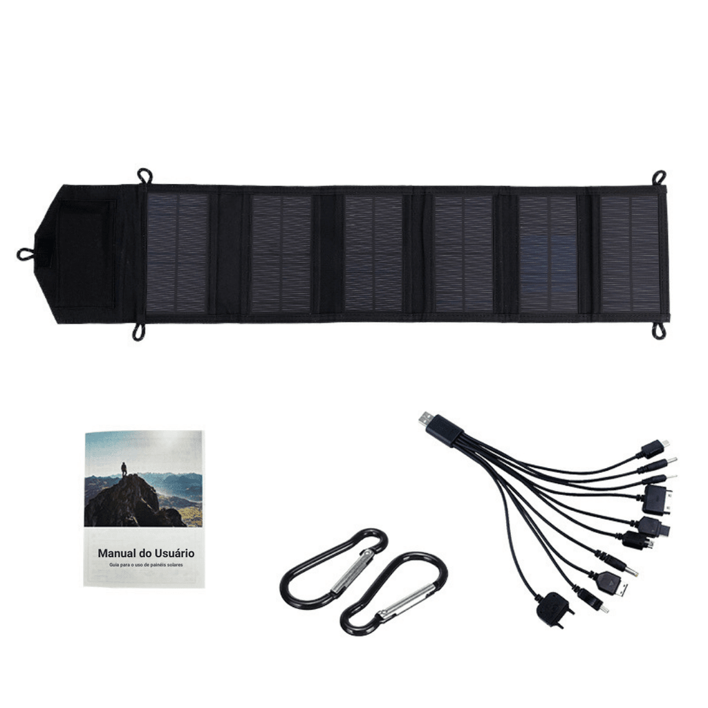 Placa Solar Portátil 500W - Fold [Camiping - Acessórios de Camping - Acessórios] 01 - Placa Solar Portátil 500W - Fold Pescamping Camuflagem Digital 